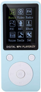 Annadue Lettore MP4 Portatile da 32 GB - Lettore multimediale MP4 MP3 con Slot per schede TF, e-Book/Video/Lettore Musicale con Cuffie(Blu)