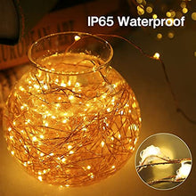 Carica l&#39;immagine nel visualizzatore di Gallery, Luci LED a Batteria, 2 x 12M Lucine LED Decorative, 120 LED Luci Stringa Impermeabile Esterno Interno Luci LED Stringa per Parete Camera Balcone Giardino Natale Feste Matrimonio - Bianco Caldo
