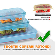 Carica l'immagine nel visualizzatore di Gallery, Modohe Coperchi in Silicone Elastici, Coperchi per Alimenti in Silicone Riutilizzabili Pacco da 13 Pezzi, Coperchi Espandibili Rettangolari &amp; Rotondi per l'Utilizzo in Microonde e Freezer