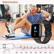 Carica l&#39;immagine nel visualizzatore di Gallery, YAMAY ZOSKVE Smartwatch con Saturimetro Misuratore Pressione Nero