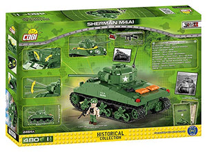 Cobi-2464 Small Army Carro Armato M4A1 Sherman 420 Pezzi, Colore Verde, 2464