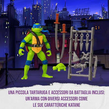 Carica l'immagine nel visualizzatore di Gallery, GIOCHI PREZIOSI - TARTARUGHE NINJA 2023 CAOS MUTANTE–LEONARDO IN VERSIONE ACTION FIGURE ARTICOLATA–DIMENSIONE 12CM–DETTAGLIATA E CON REALATIVA ARMA DA COMBATTIMENTO–PER BAMBINI A PARTIRE DAI 4 ANNI