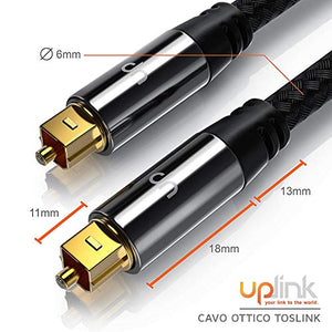 2m Cavo ottico Platinum toslink HQ Premium digitale - DTS Dolby...