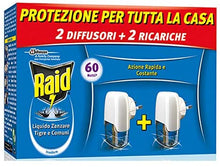 Carica l'immagine nel visualizzatore di Gallery, Raid Liquido Elettrico Antizanzare Tigre e Comuni Pacco Promo, Contiene 2 Diffusori e 2 Ricariche, 60 Notti, Inodore 2 Diffusori e 2 Ricariche (60 Notti) Inodore