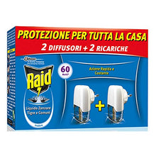 Carica l'immagine nel visualizzatore di Gallery, Raid Liquido Elettrico Antizanzare Tigre e Comuni Pacco Promo, Contiene 2 Diffusori e 2 Ricariche, 60 Notti, Inodore 2 Diffusori e 2 Ricariche (60 Notti) Inodore