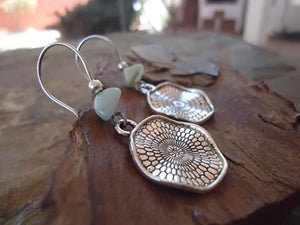 ✿ BOHO MANDALA etno STONE ✿ orecchini gancio lungo