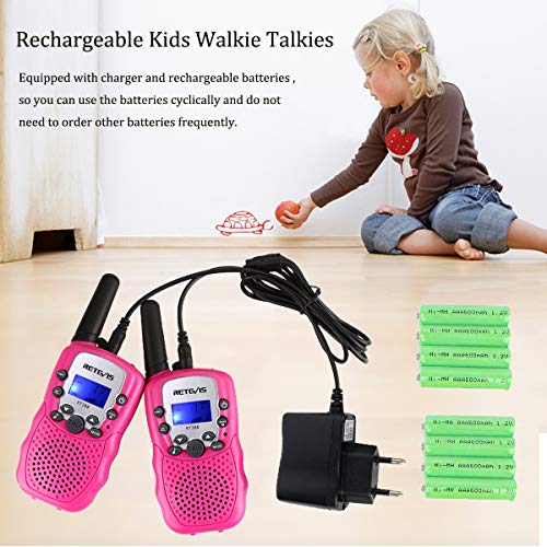 Retevis RT388 Walkie Talkie Bambini Ricaricabili 8 Canali PMR446 Rosa - Foto 9