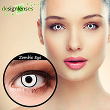 Carica l&#39;immagine nel visualizzatore di Gallery, Designlenses Bianche Zombie Lenti a Contatto Colorate con Anello Nero bianco - Ilgrandebazar