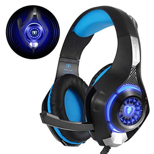 Beexcellent GM-1, Cuffie Gaming con microfono da Gioco Bass Nero/Blu