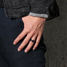 Carica l&#39;immagine nel visualizzatore di Gallery, Daesar Anello in Acciaio Inox per Uomo Argento Anelli 8MM Nero - Ilgrandebazar