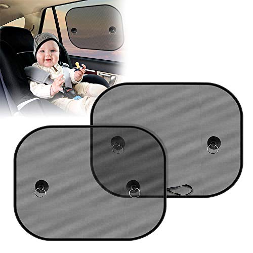 AODOOR Parasole Auto Bambini, Universali Tendine Nero