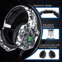 Carica l&#39;immagine nel visualizzatore di Gallery, Cuffie Gaming per PS4, ONIKUMA Headset con Microfono K8 mimetico.