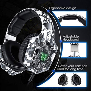 Cuffie Gaming per PS4, ONIKUMA Headset con Microfono K8 mimetico.