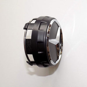 UG 4X Tappi Coprimozzo 75mm Logo Mercedes Nero Rialzato AMG Classe A B C - Ilgrandebazar