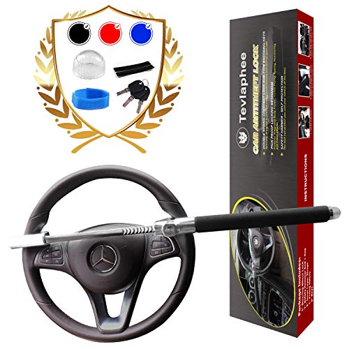 Tevlaphee Blocca Sterzo per Auto Antifurto di Bloccaggio Dispositivi Black