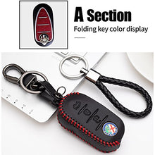 Carica l&#39;immagine nel visualizzatore di Gallery, Cover Guscio Custodia in Pelle con Portachiavi per Chiave Alfa Romeo Mito...