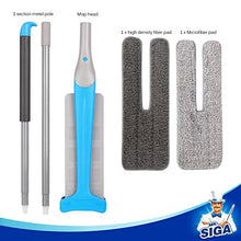 Carica l&#39;immagine nel visualizzatore di Gallery, MR. SIGA Dual Action Self-Wringing Flipping Flat Mop - Wet &amp; Dry Mopping in... - Ilgrandebazar