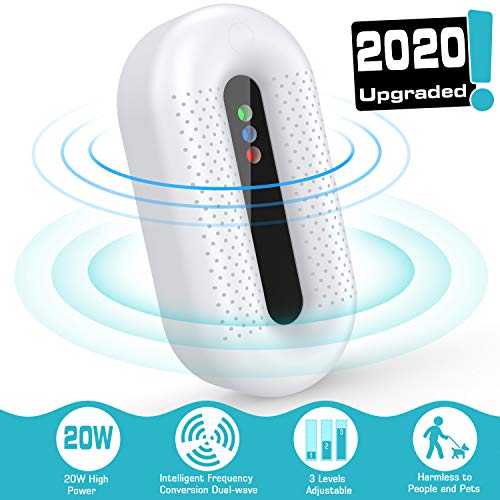 FITFORT Ultrasuoni per Topi Repellente 20W ad Alta Potenza a 3 Livelli Bianca