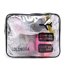 Carica l&#39;immagine nel visualizzatore di Gallery, 2Pcs Beauty Case da Viaggio, Cosmetici Trousse Trasparente, Kit Aereo Nero