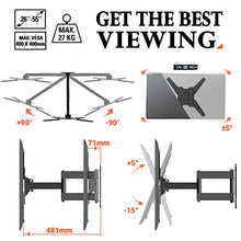 Carica l'immagine nel visualizzatore di Gallery, Eono by Amazon - Supporto TV da Parete Girevole 26"-55" / Braccio Singolo