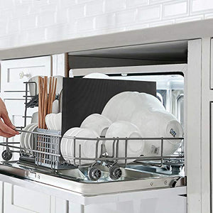 Sanery, Set di 5 tappetini antiaderenti riutilizzabili per 40x33cm, Nero