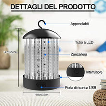 Carica l&#39;immagine nel visualizzatore di Gallery, QcoQce Zanzariera Elettrica USB Ricaricabile, IP66 Impermeabile UV BK006-B