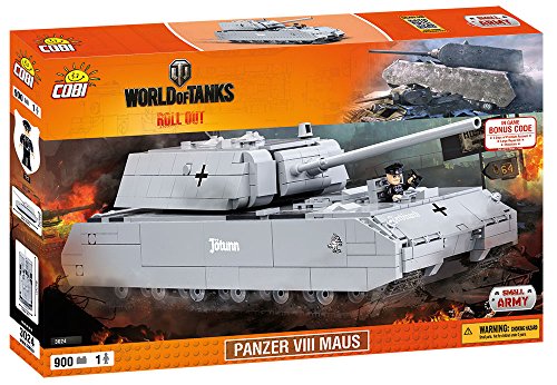 COBI- Carro Armato VIII Maus, Colore Grigio/Nero, 3024 Nero