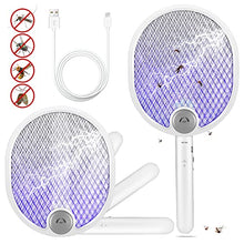 Carica l'immagine nel visualizzatore di Gallery, LCMOM Racchetta Zanzare Elettrica Ricaricabile 2200-4000V, 2 In 1 USB Pieghevole Racchetta Antizanzare con Luce UV, Scacciamosche Elettrico Racchetta Mosche Elettrica per Interni E Estern