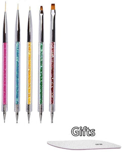 Pennelli per Nail Art Penne dotter per nail art attrezzi a doppia punta unghie Pennello per pittura Penne Acrilico UV Gel 3D luccichio Smalto per unghie Penna Set per DIY design delle unghie