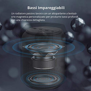 Tronsmart T6 Mini Cassa Bluetooth 15W, 24 Ore Riproduzione, Audio Stereo Nero