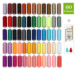 Filo da Cucito 60 Colori Kit di 220m per Bobine 100% 60 Colore - Ilgrandebazar