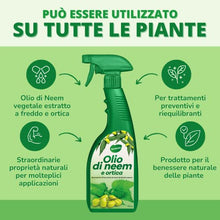 Carica l'immagine nel visualizzatore di Gallery, Gardemia Olio di Neem e Ortica per Piante 750ml Spray Azione Naturale Contro Varie Avversità Straordinarie Proprietà Naturali Macerato Ortica Giardino Alberi Multiuso Alternativa Eco ad Ampio Spettro