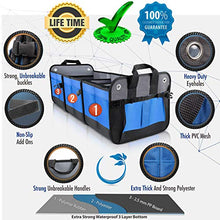 Carica l'immagine nel visualizzatore di Gallery, Starling's - Organizer organizer per bagagliaio, auto, 3 Scomparti, Blu.