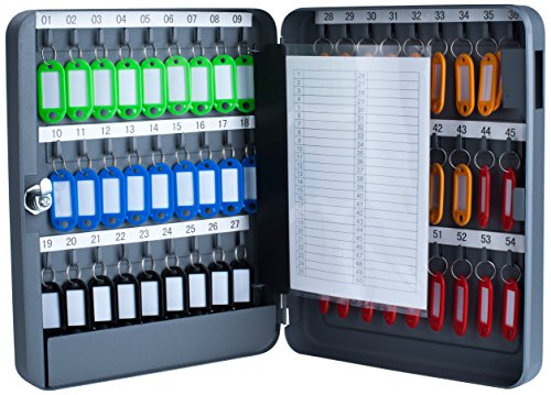 PAVO Premium Armadietto per Chiavi, con 54 Gancetti, Grigio Scuro - Ilgrandebazar