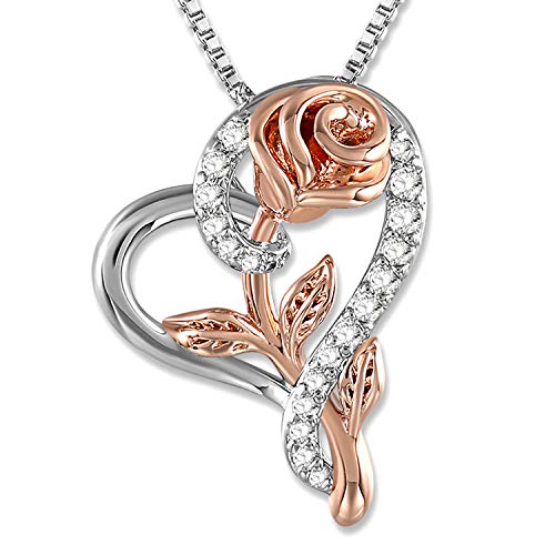 SNZM Collana di Fiori Rosa per Le Donne Gioielli Rose Gold - Ilgrandebazar