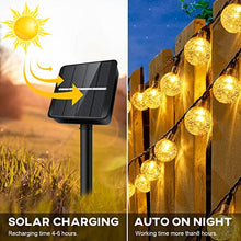 Carica l'immagine nel visualizzatore di Gallery, Auting Catena Luminosa Esterno Solare, 6.5 m, 30 LED, per esterni, 8 modalità, sfere di cristallo, catena luminosa solare per giardino, terrazza, balcone, matrimonio