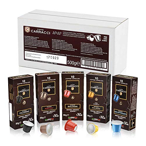 Caffè Carracci, Capsule Compatibili Nespresso, Kit Miscele 100 Unità
