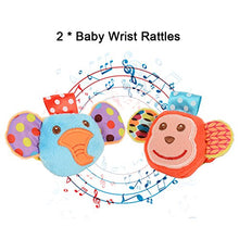 Carica l&#39;immagine nel visualizzatore di Gallery, Twister.CK Baby Rattle, 4 Pz Neonato Sonagli da Polso e Scimmia + Elefante