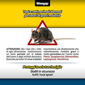 Veleno per Topi Professionale, Esca Topicida Ratticida in Bustine di Pasta Fresca, Novità Aroma al Salmone, Rodenticida Potente Rosso, Uso Esterno ed Interno, 100% Made in Italy - BlockRat 150 g