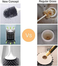Carica l'immagine nel visualizzatore di Gallery, MEKEET Scopino e Supporto per Toilette, Set di spazzole per WC in Silicone Morbido Scopino per la Pulizia della Toilette con Set di Supporti ad Asciugatura Rapida (Flooring Max Upgraded)