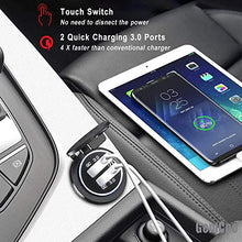 Carica l&#39;immagine nel visualizzatore di Gallery, GemCoo QC3.0 Presa USB per Auto Doppio con Interruttore Touch Z- Bianco