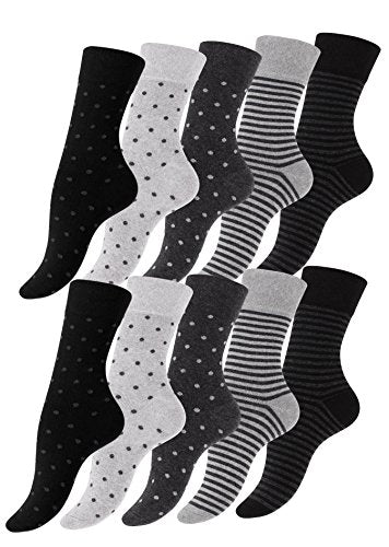 Vincent Creation 10 paia di calzini per donna delle 35/38, Multicolore - Ilgrandebazar
