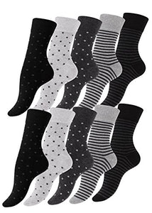 Vincent Creation 10 paia di calzini per donna delle 35/38, Multicolore - Ilgrandebazar