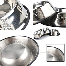Carica l'immagine nel visualizzatore di Gallery, 3 Pezzi Ciotole Gatto, Piotola Cibo in Acciaio Inox Antiscivolo per...