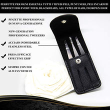 Carica l&#39;immagine nel visualizzatore di Gallery, Pinzette Per Sopracciglia Professionali Di Nuova Generazione In Acciaio Nero