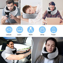 Carica l'immagine nel visualizzatore di Gallery, FYLINA Cuscino da Viaggio Memory Foam,Cuscino Cervicale Tightness...