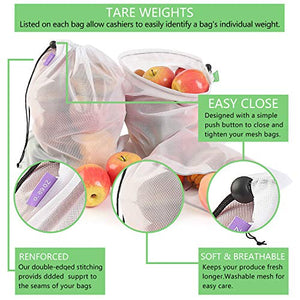 Eono Sacchetti Riutilizzabili in Rete, di Frutta e 9 Pcs (2l+5m+2s)