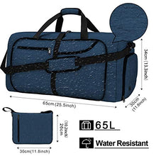 Carica l'immagine nel visualizzatore di Gallery, NEWHEY Borsone da Viaggio Pieghevole 65L Grande capacità Duffel Bag Blu