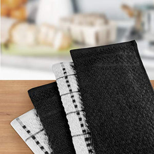 Utopia Towels - 12 Strofinacci da Cucina - Lavabili in Nero E Bianco - Ilgrandebazar