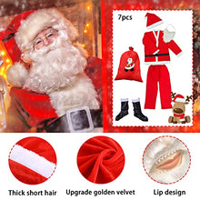 Carica l&#39;immagine nel visualizzatore di Gallery, Costume Completo Babbo Natale, 7 Pezzi Costume Babbo Natale Uomo Resistente e Comodo da Indossare| Vestito Babbo Natale, Costume di Natale, Festa.